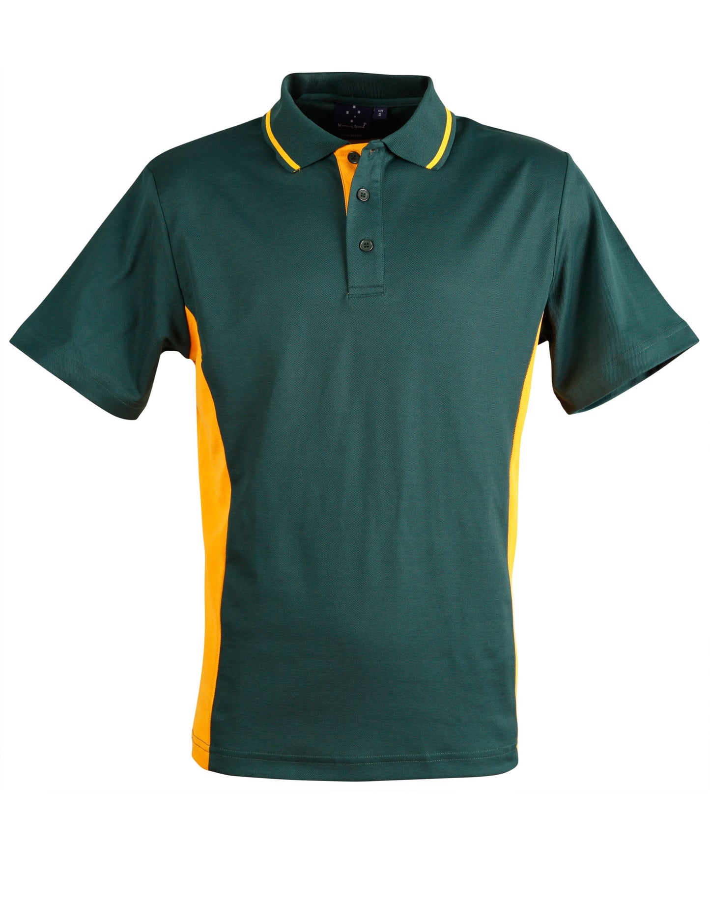 Kids' TrueDry Contrast S/S Polo - Bottle/Gold