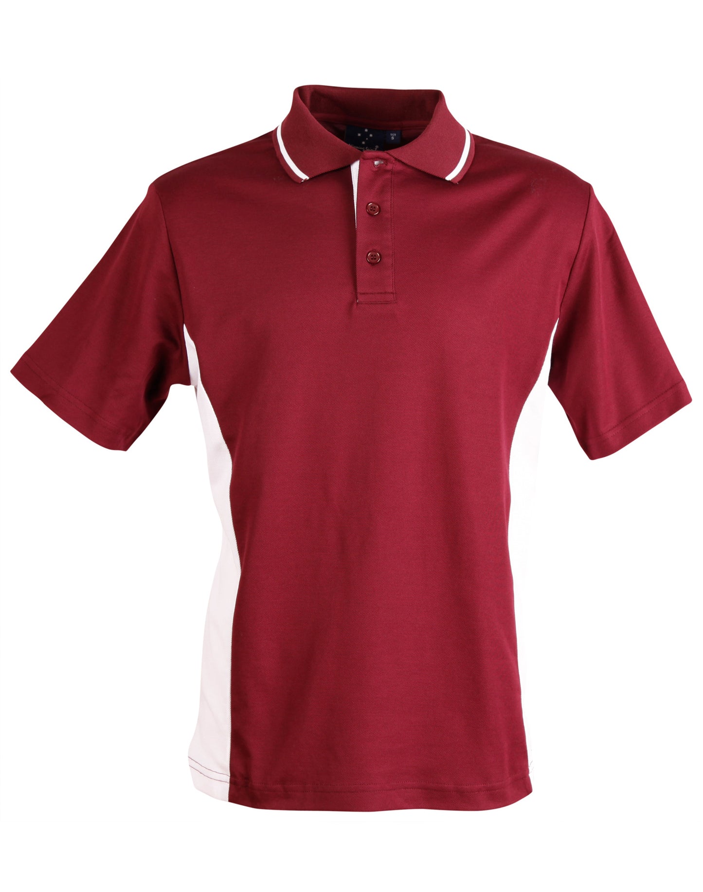 Kids' TrueDry Contrast S/S Polo - Maroon/White