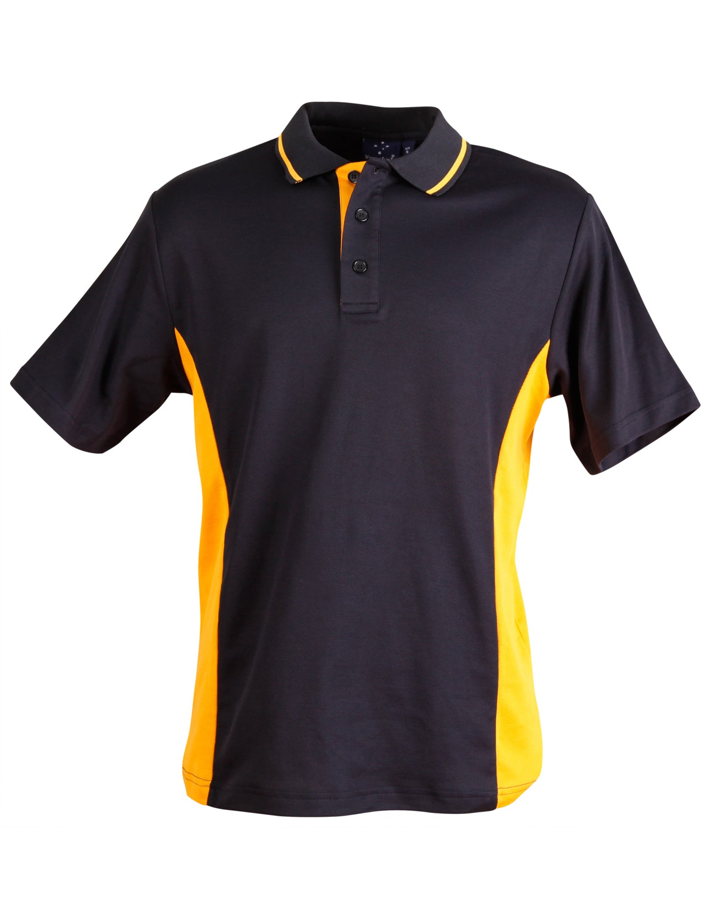 Kids' TrueDry Contrast S/S Polo - Navy/Gold