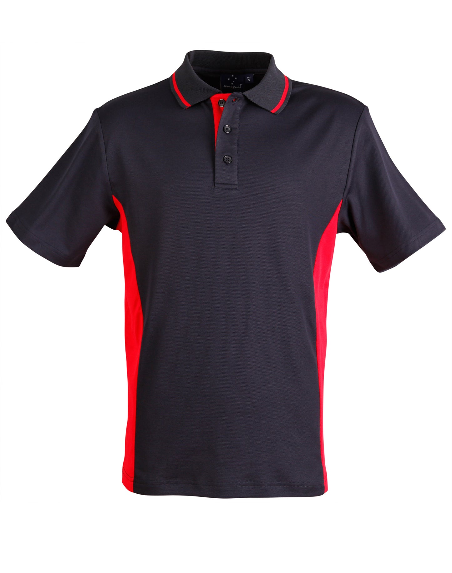 Kids' TrueDry Contrast S/S Polo - Navy/Red