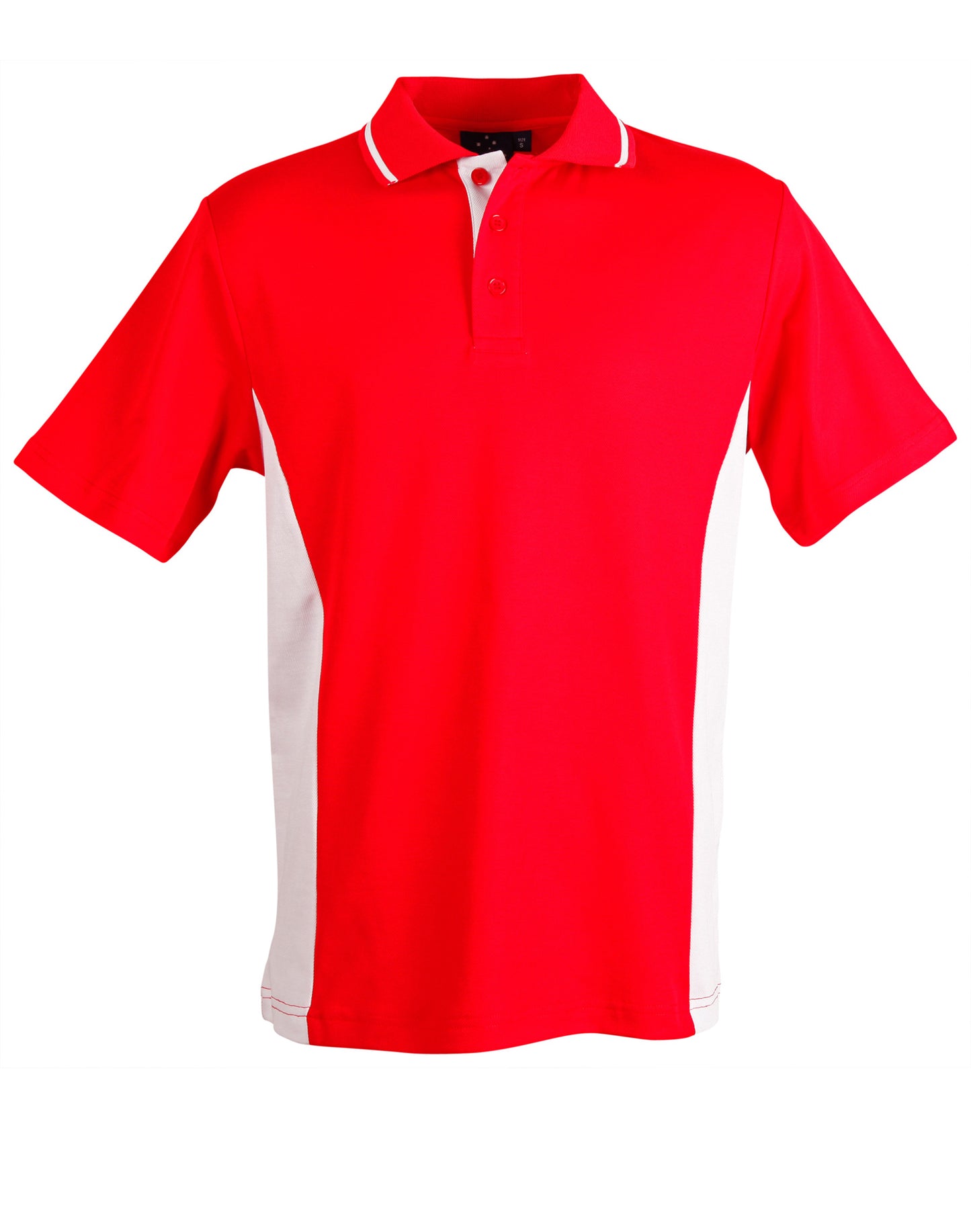 Kids' TrueDry Contrast S/S Polo - Red/White