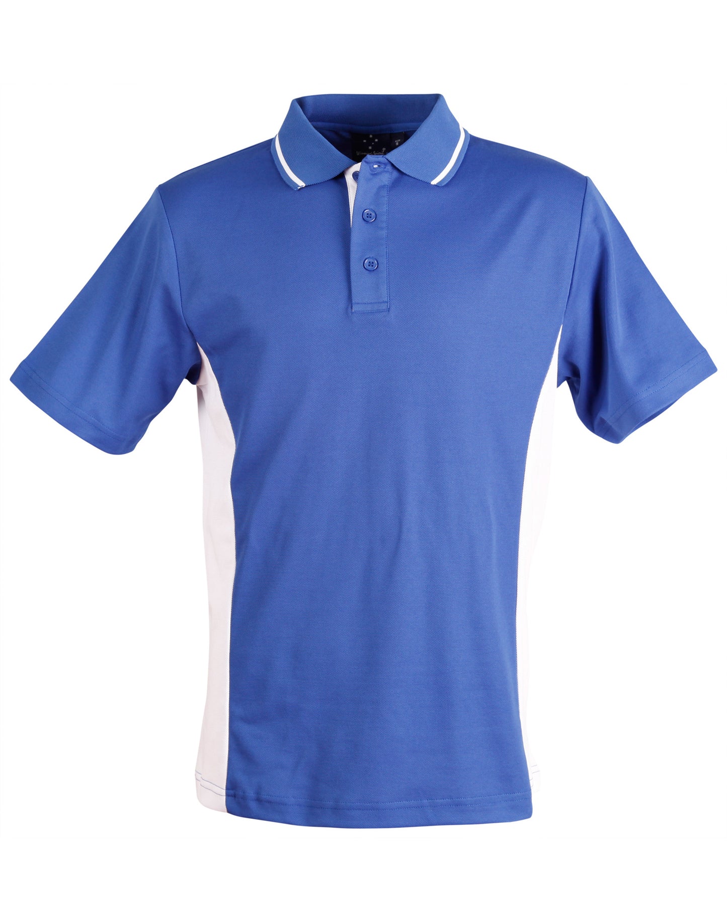 Kids' TrueDry Contrast S/S Polo - Royal/White