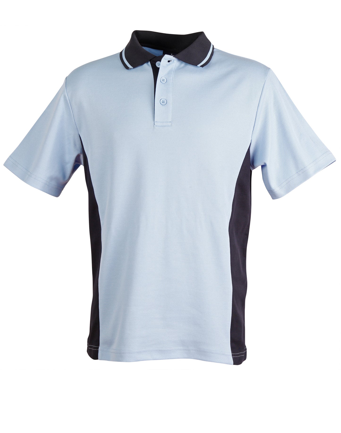 Kids' TrueDry Contrast S/S Polo - Skyblue/Navy