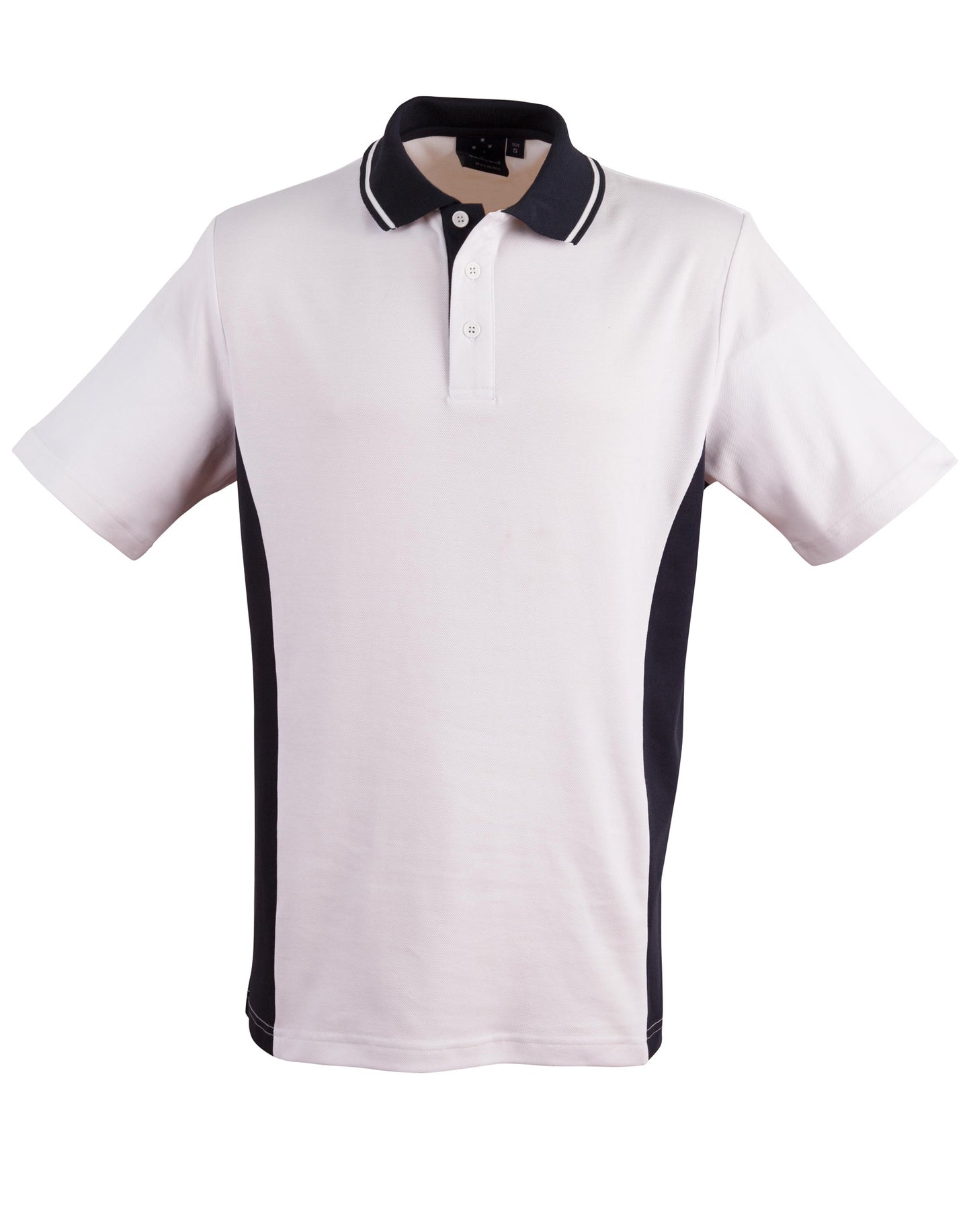 Kids' TrueDry Contrast S/S Polo - White/Navy