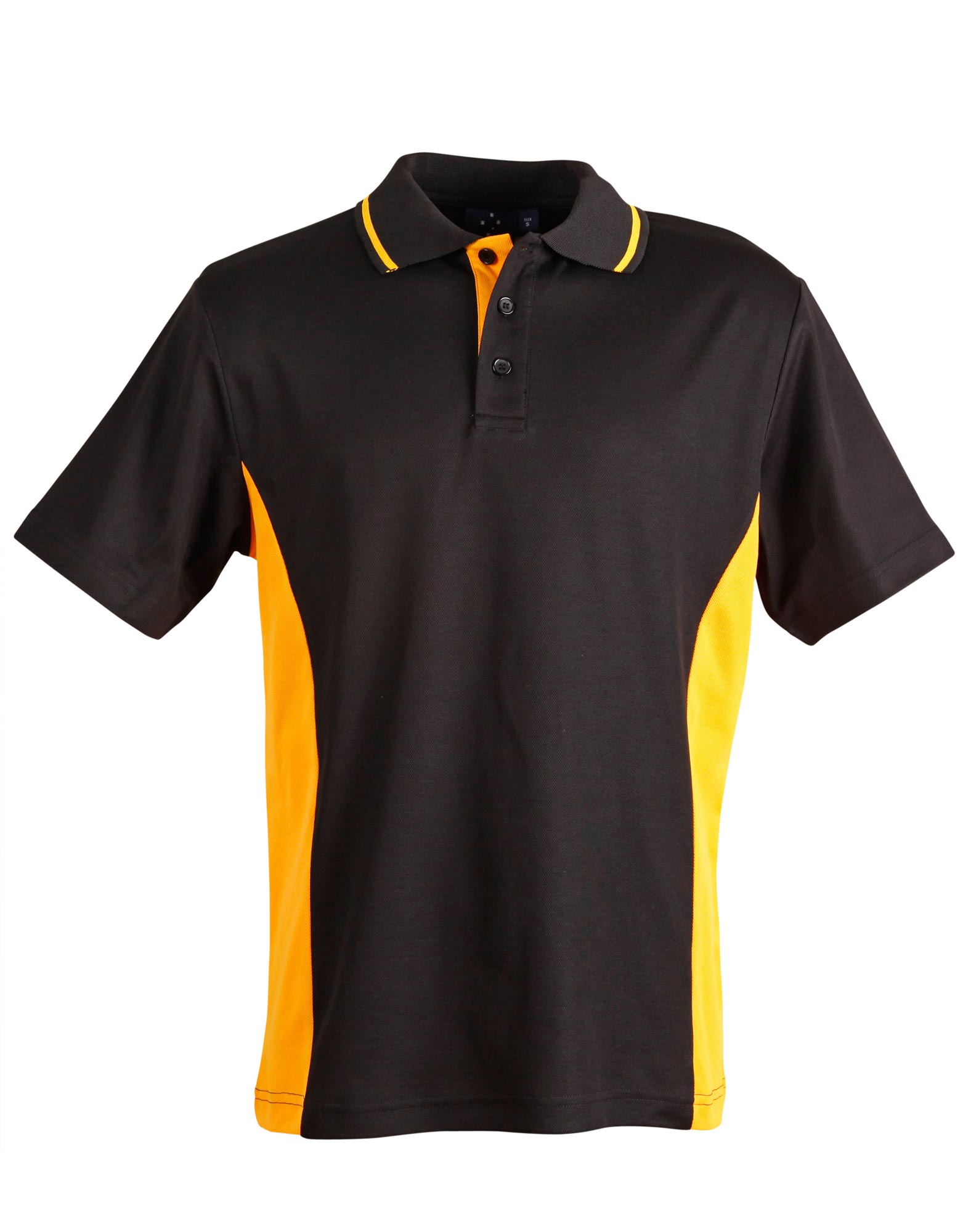 Men's TrueDry Contrast S/S Polo - Black/Gold