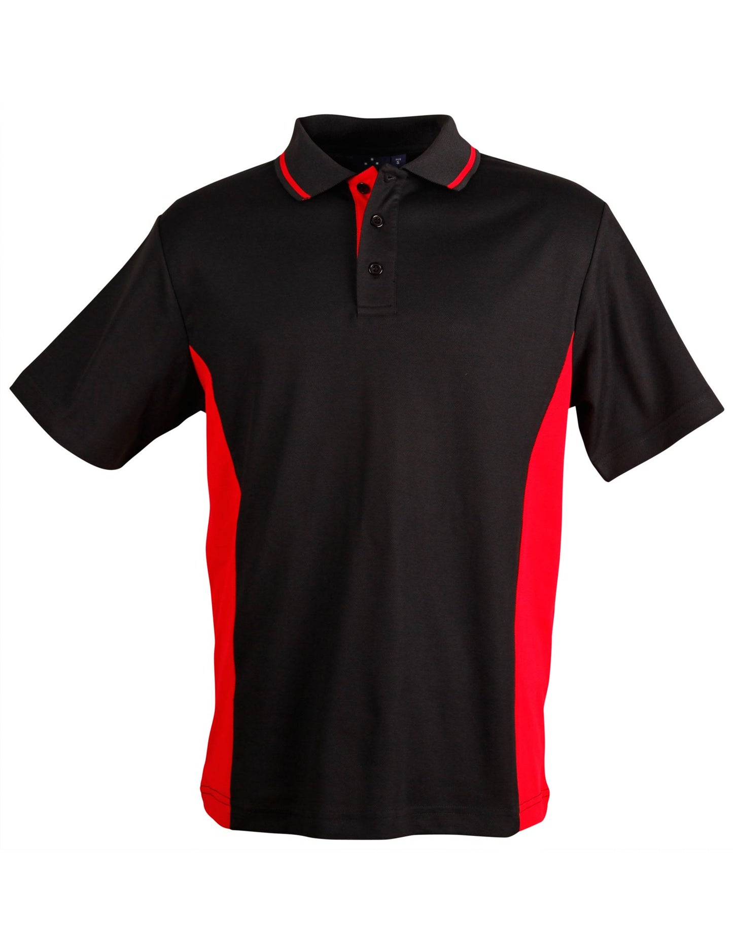Men's TrueDry Contrast S/S Polo - Black/Red