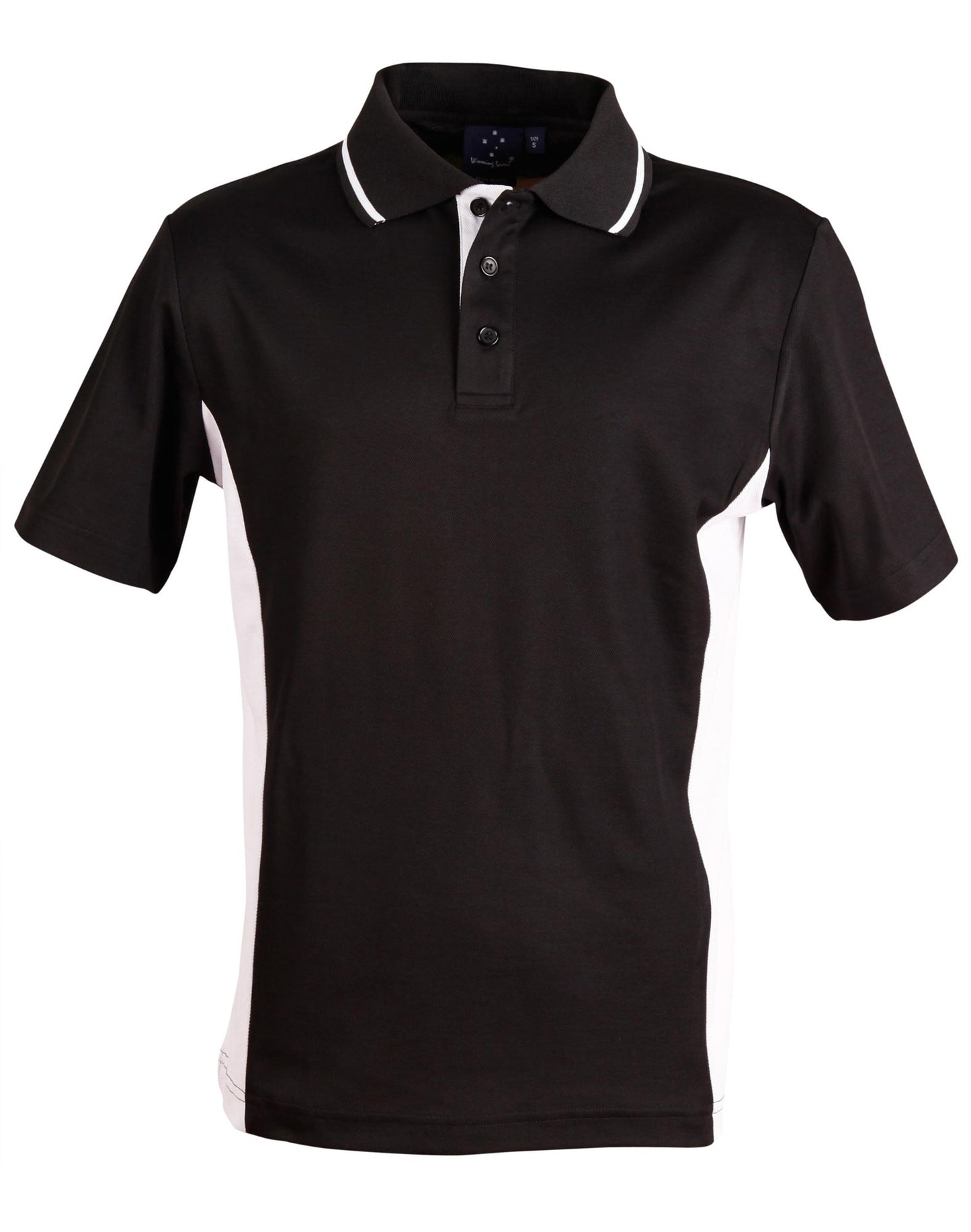 Men's TrueDry Contrast S/S Polo - Black/White