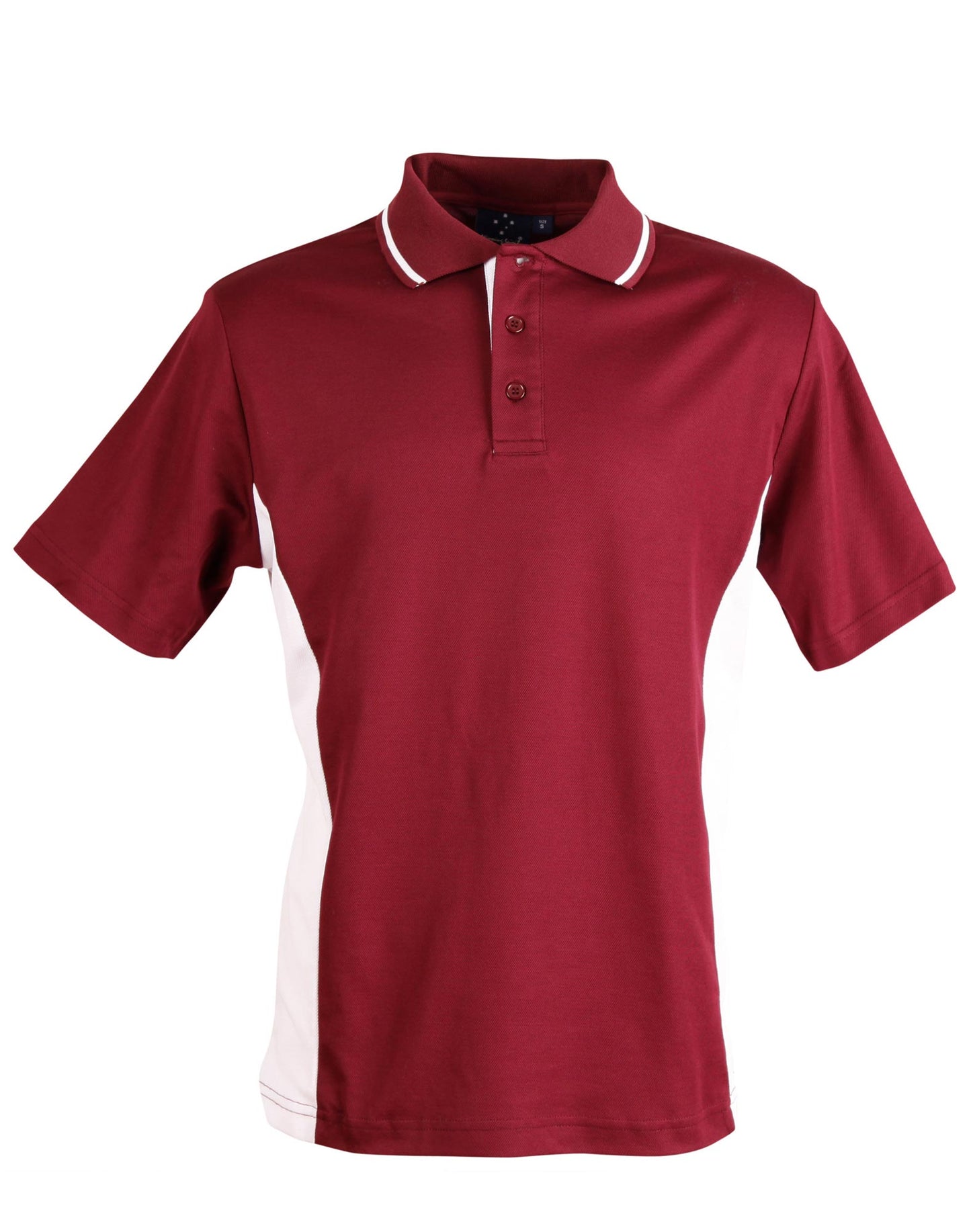 Men's TrueDry Contrast S/S Polo - Maroon/White