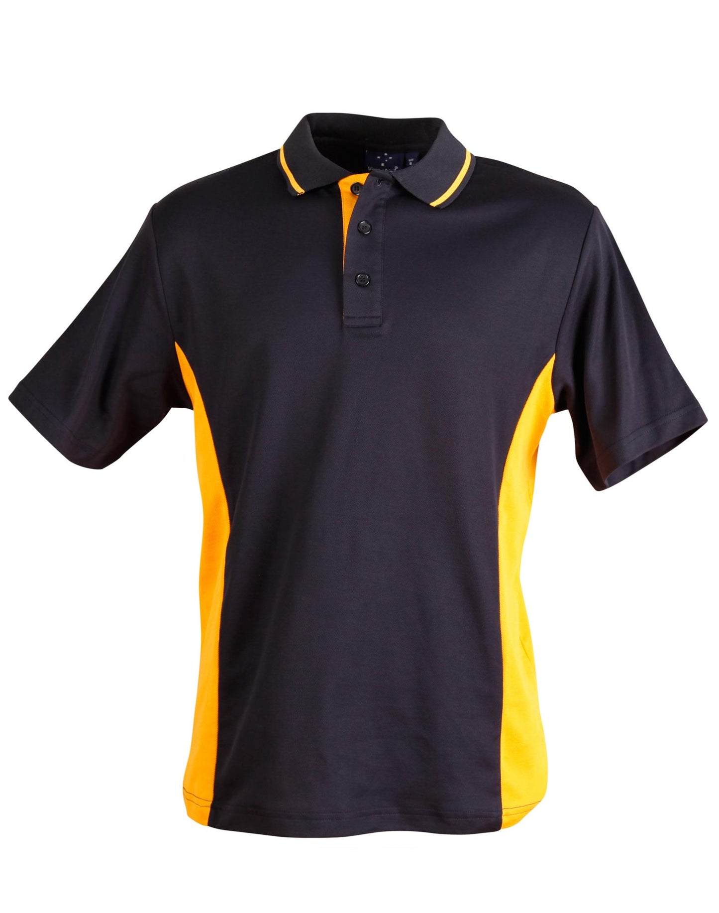 Men's TrueDry Contrast S/S Polo - Navy/Gold