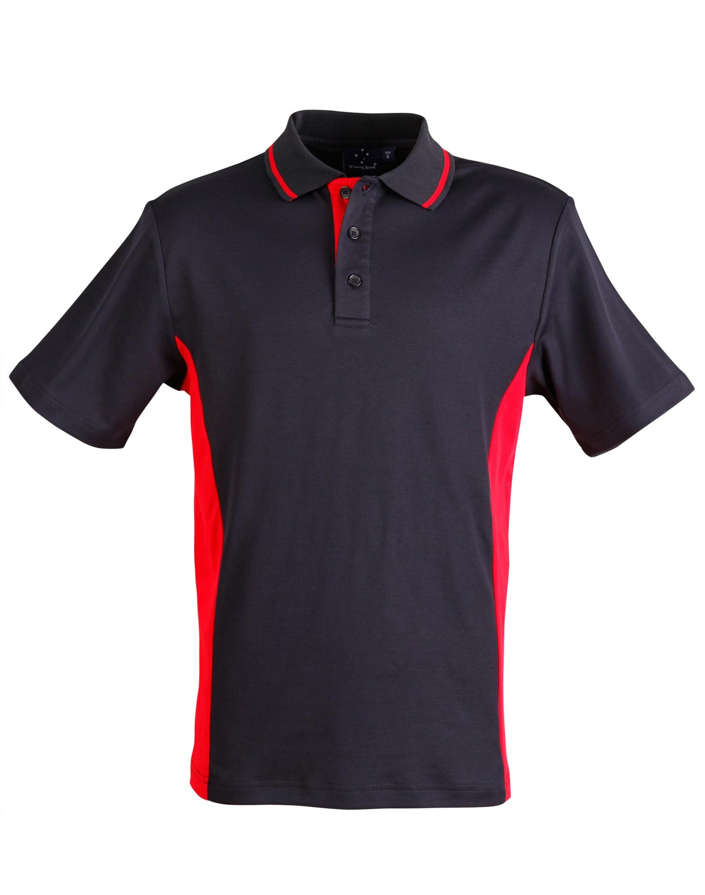 Men's TrueDry Contrast S/S Polo - Navy/Red