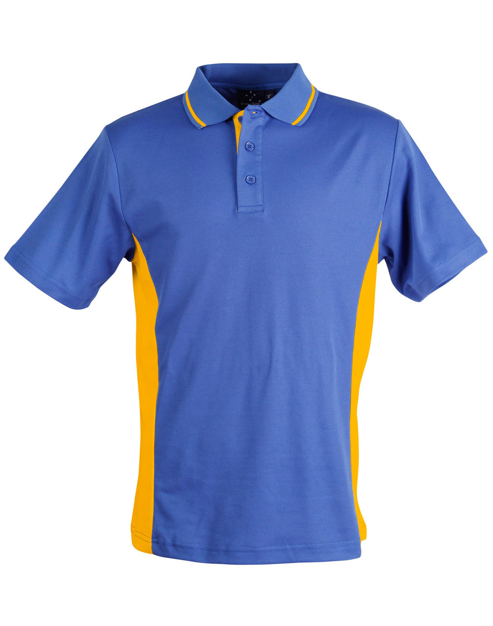 Men's TrueDry Contrast S/S Polo - Royal/Gold