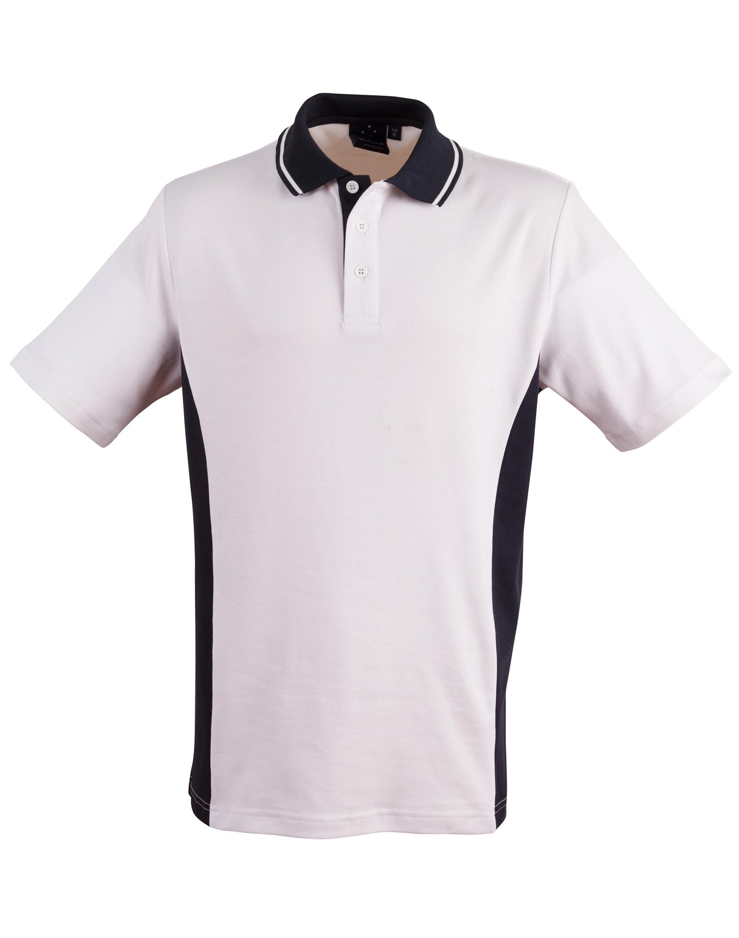 Men's TrueDry Contrast S/S Polo - White/Navy