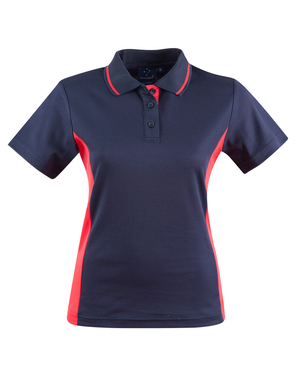 Ladies' TrueDry Contrast S/S Polo - Navy/Red