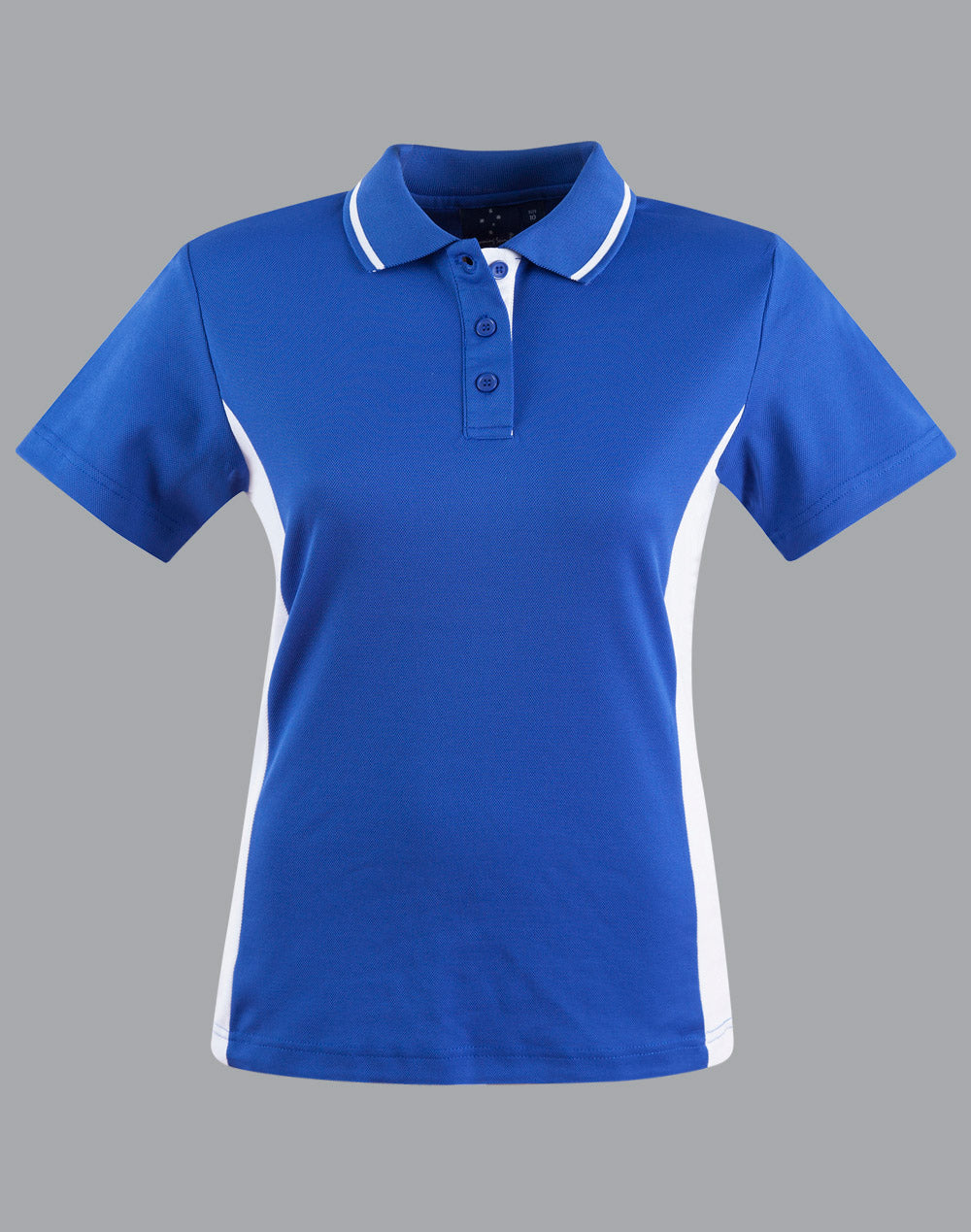 Ladies' TrueDry Contrast S/S Polo - Royal/White
