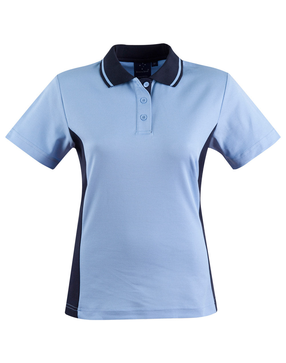 Ladies' TrueDry Contrast S/S Polo - Skyblue/Navy