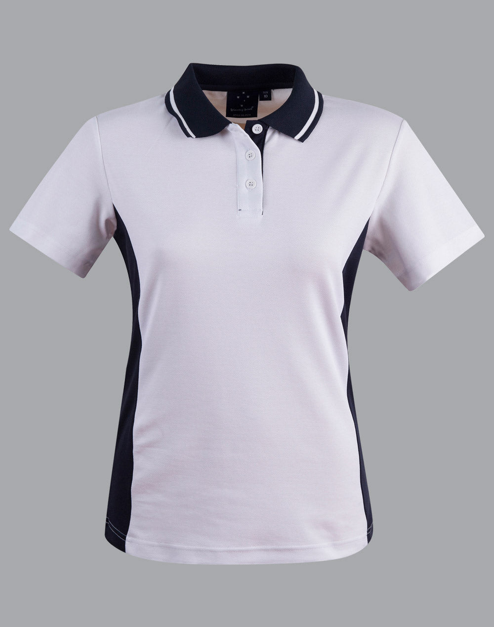 Ladies' TrueDry Contrast S/S Polo - White/Navy
