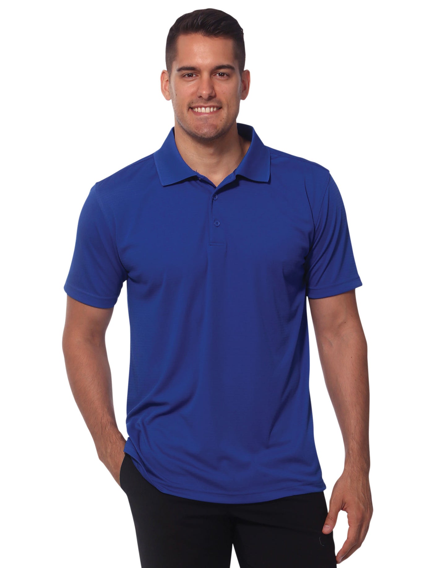 Men's Cooldry Textured Polo - Royal
