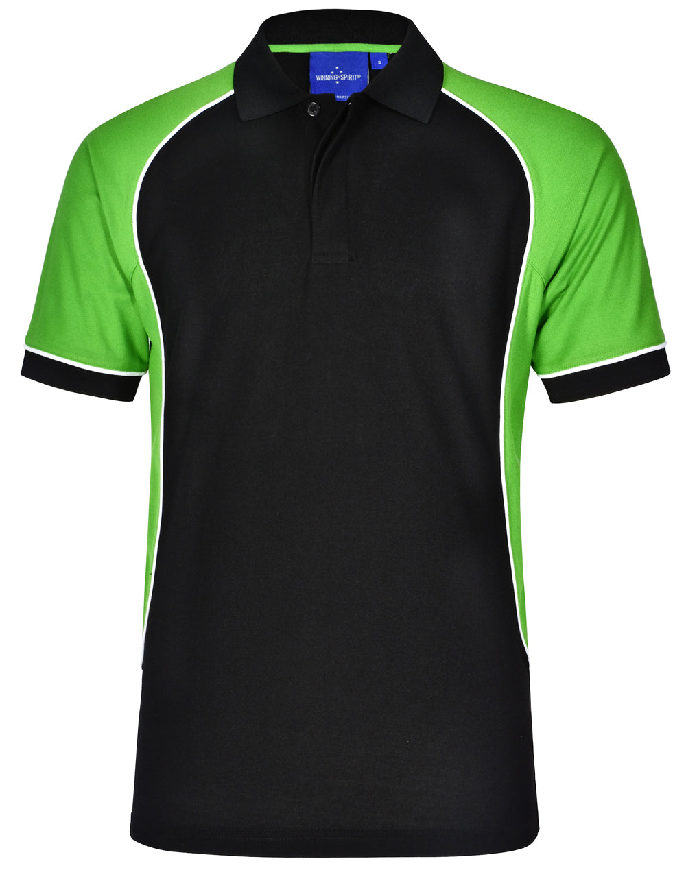 Men's TrueDry Tri-colour S/S Pique Polo - Black/White/Green