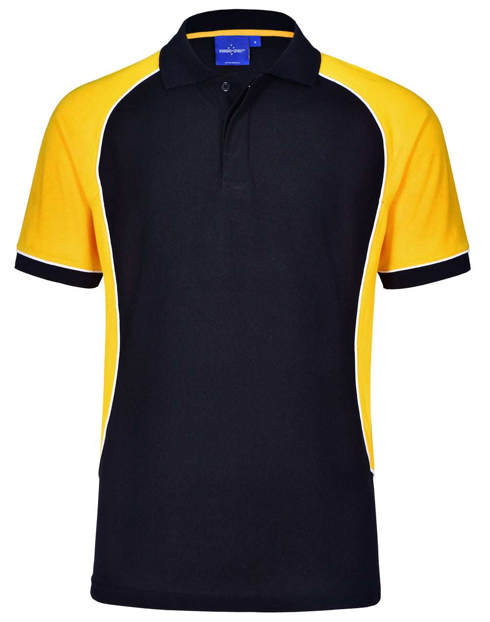 Men's TrueDry Tri-colour S/S Pique Polo - Navy/White/Gold