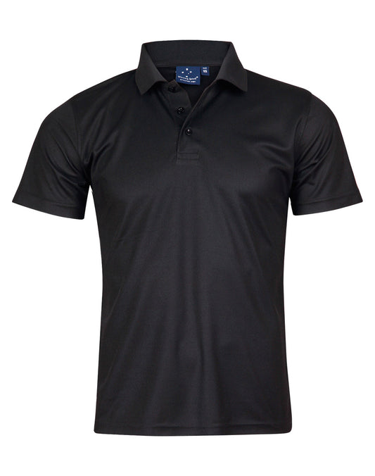 Men's Cooldry Pique Soild Colour S/S Polo - Black