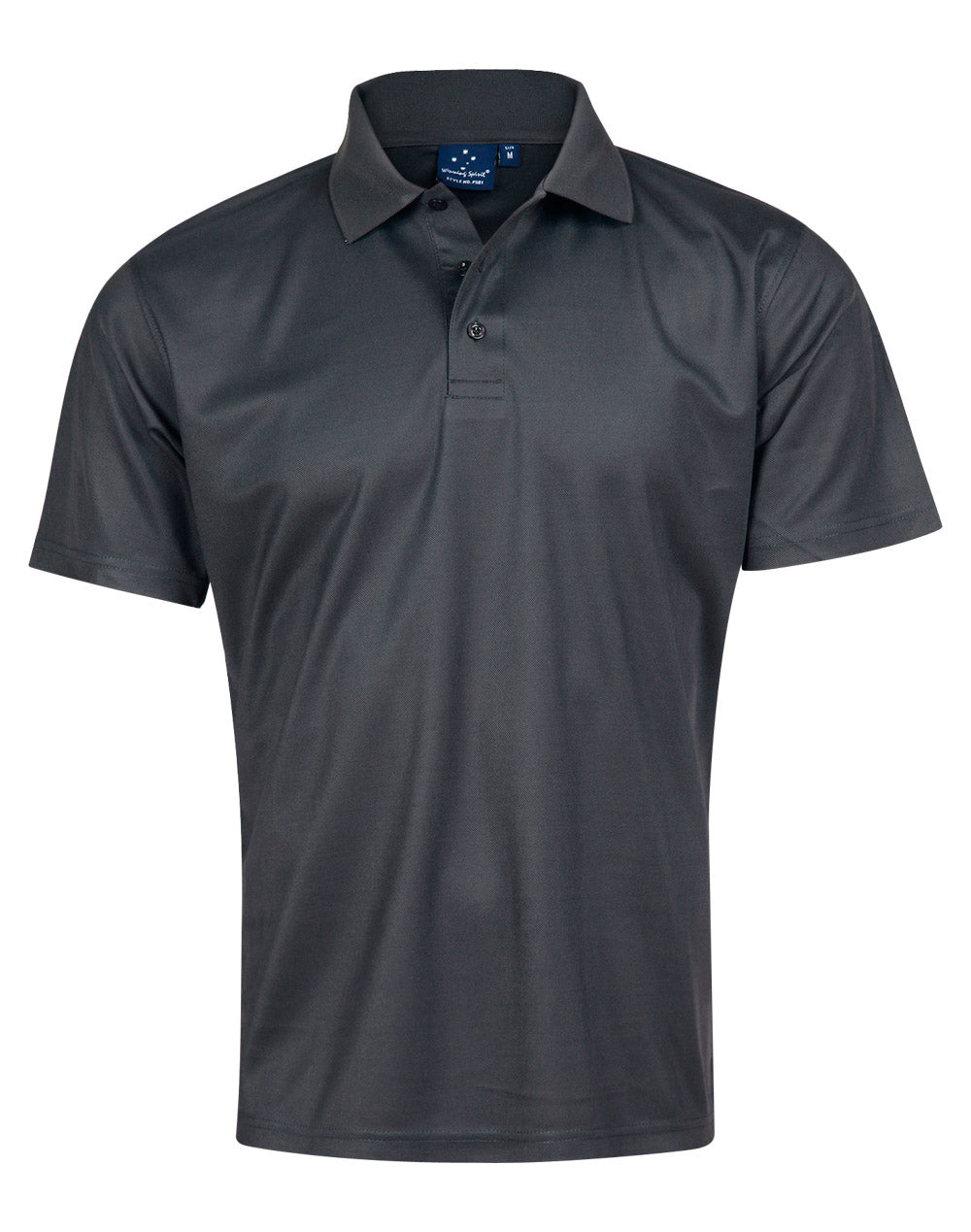 Men's Cooldry Pique Soild Colour S/S Polo - Charcoal