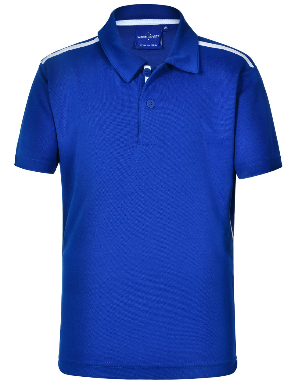 Kids' Ultra Dry Short Sleeve Contrast Polo - Royal/White