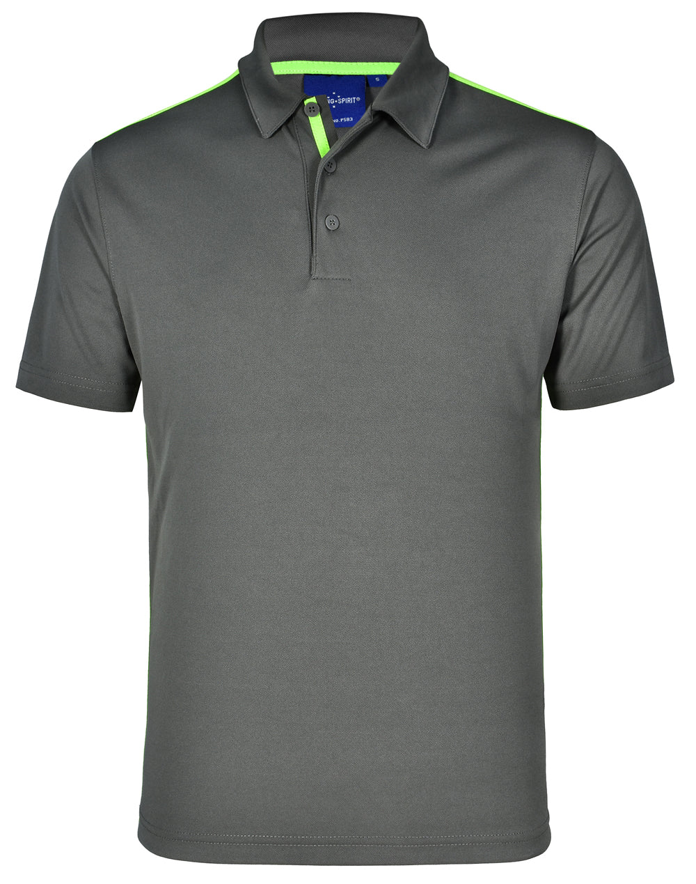Kids' Ultra Dry Short Sleeve Contrast Polo - Ash/Lime