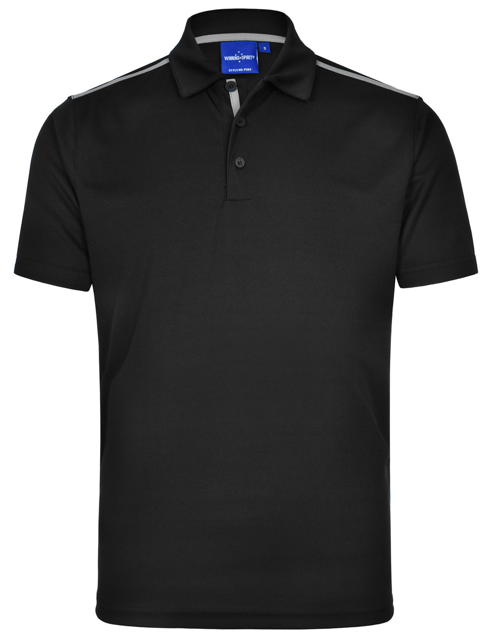 Men's rapid cool short sleeve contrast polo - Black/Ash