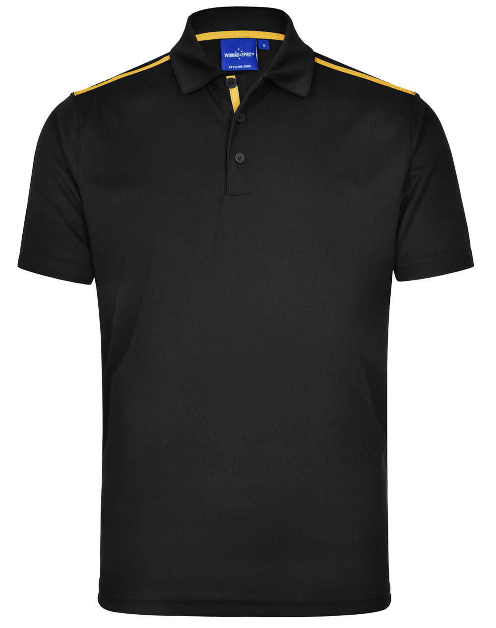 Men's rapid cool short sleeve contrast polo - Black/Gold