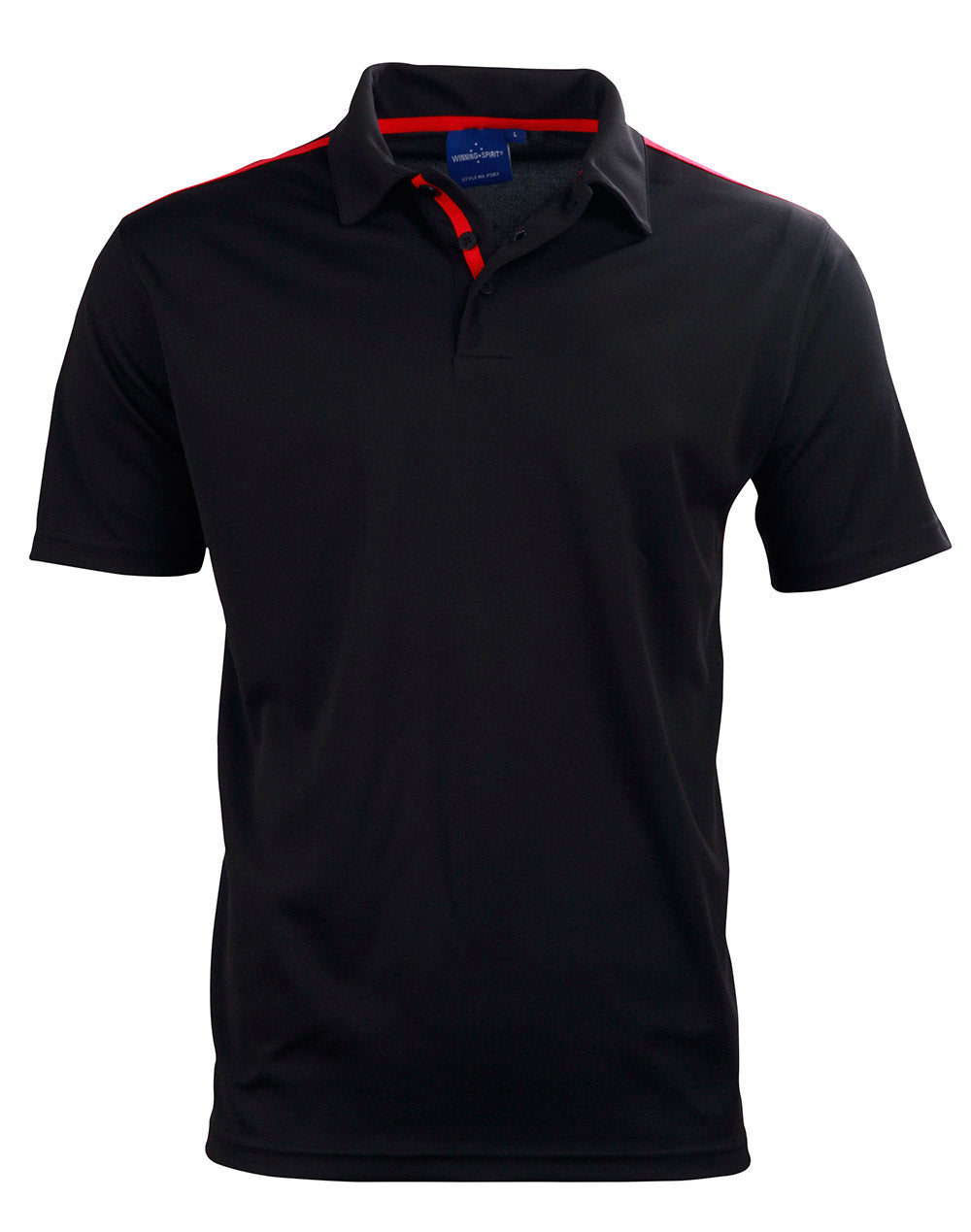 Kids' Ultra Dry Short Sleeve Contrast Polo - Black/Red