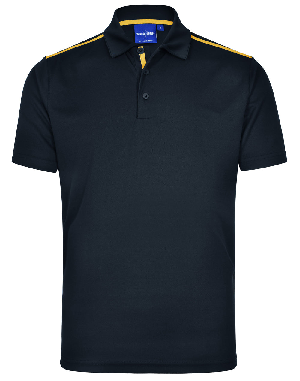 Men's rapid cool short sleeve contrast polo - Navy/Gold