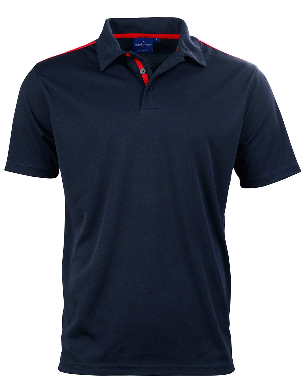 Men's rapid cool short sleeve contrast polo - Navy/Red