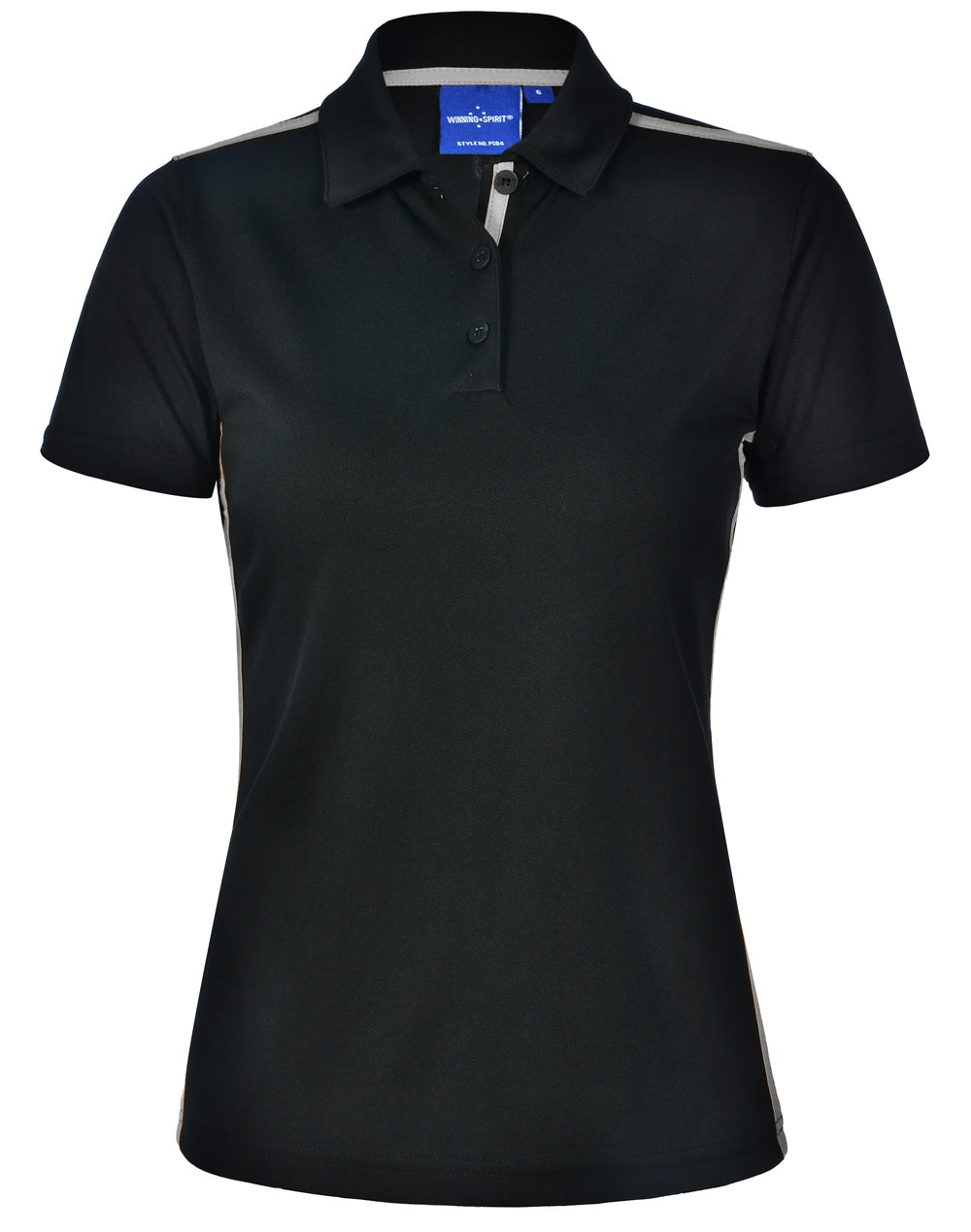 Ladies' rapid cool short sleeve contrast polo - Black/Ash