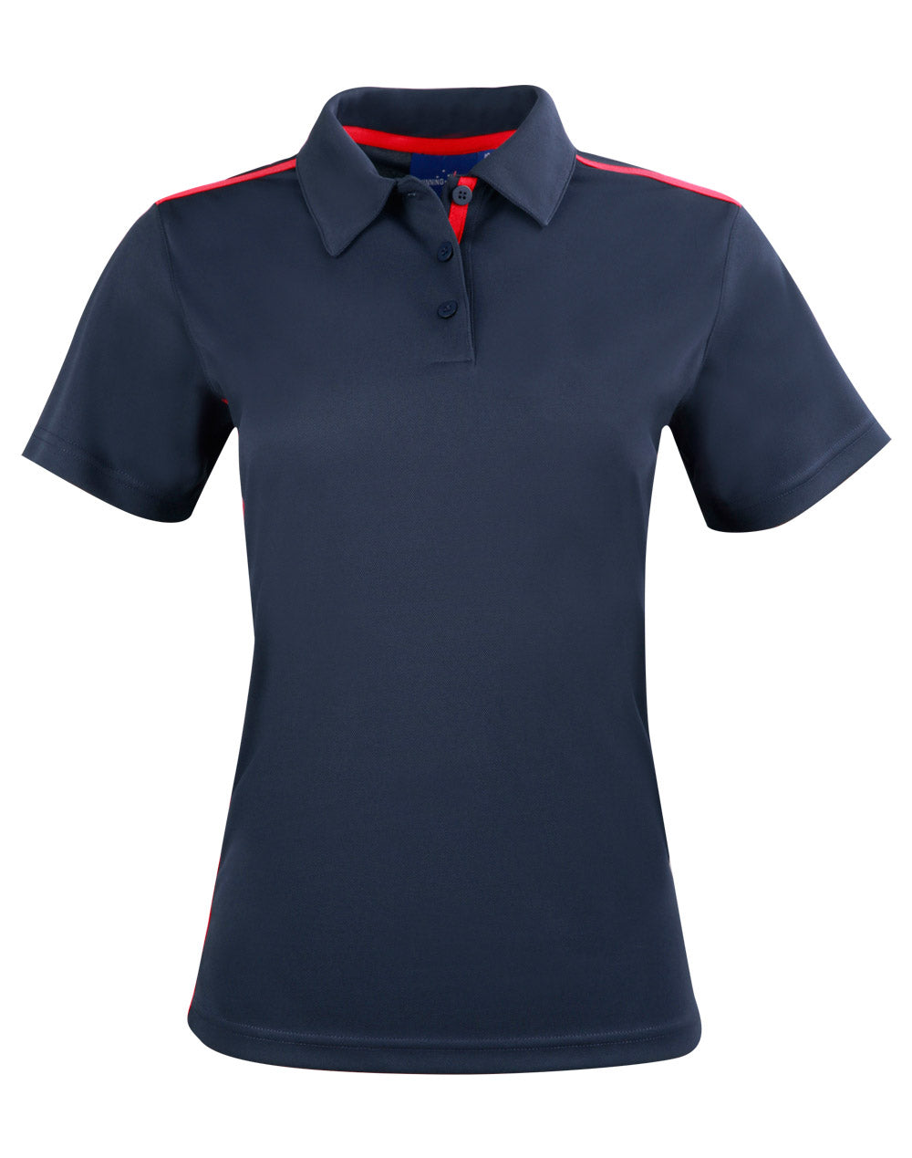 Ladies' rapid cool short sleeve contrast polo - Navy/Red