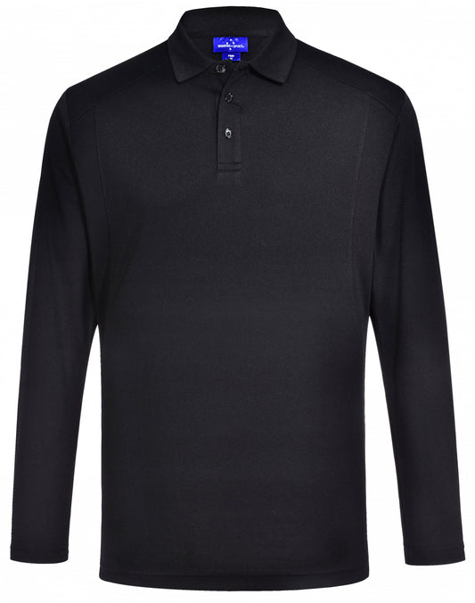 Men's Bamboo Charcoal L/S Polo - Black