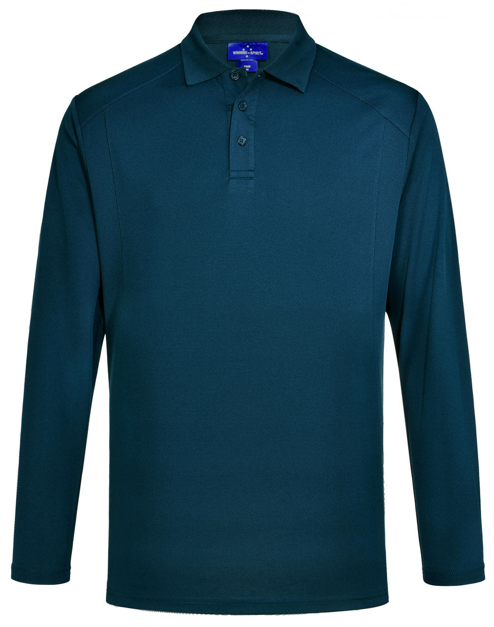 Men's Bamboo Charcoal L/S Polo - Ocean Blue