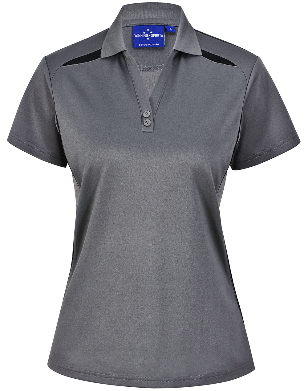 Ladies' Sustainable Poly/Cotton Contrast S/S Polo - Ash/Black