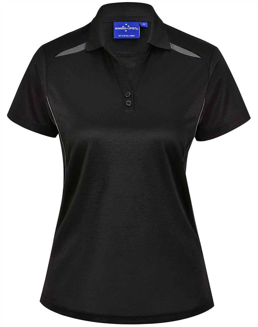 Ladies' Sustainable Poly/Cotton Contrast S/S Polo - Black/Ash