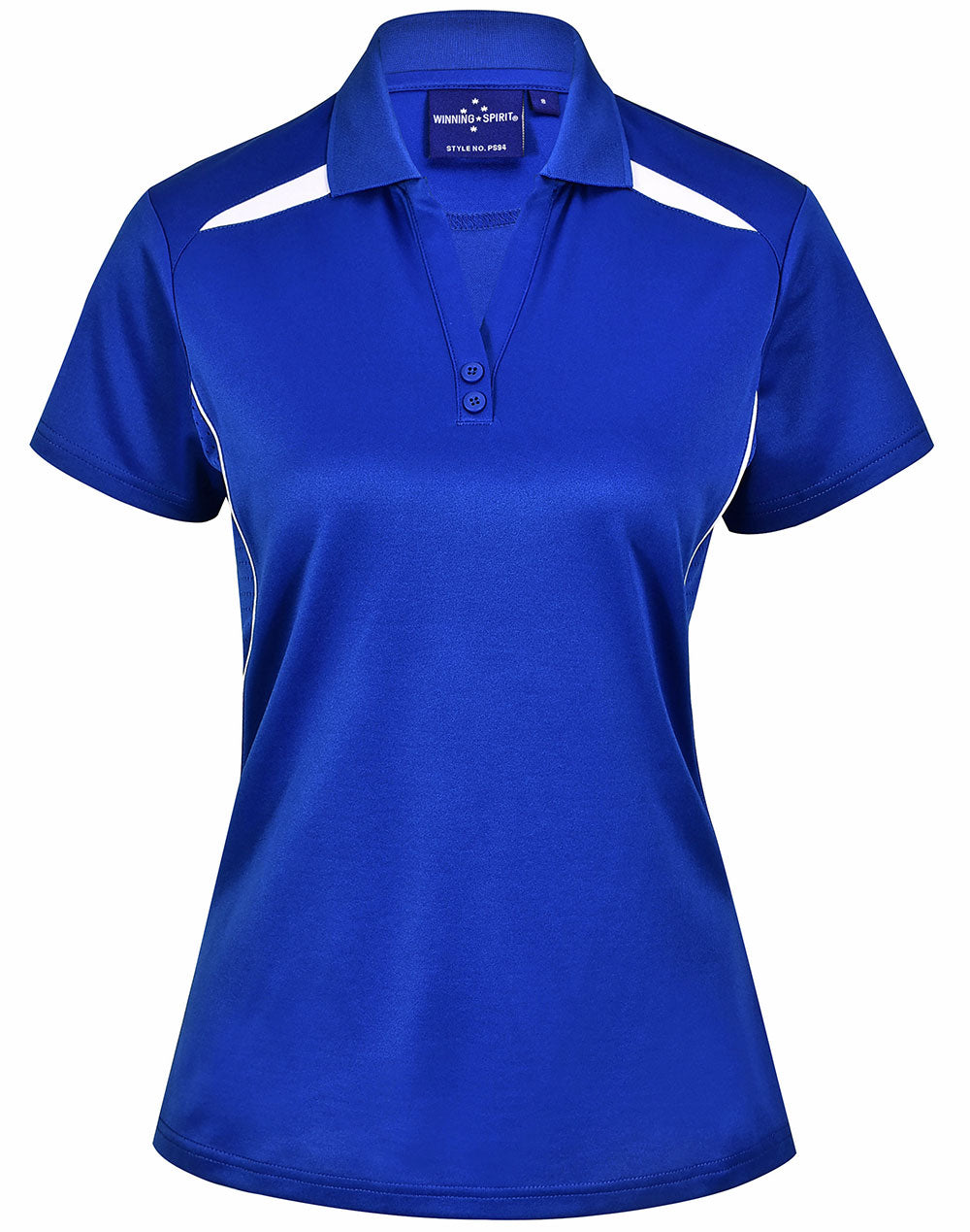 Ladies' Sustainable Poly/Cotton Contrast S/S Polo - Electric Blue/White