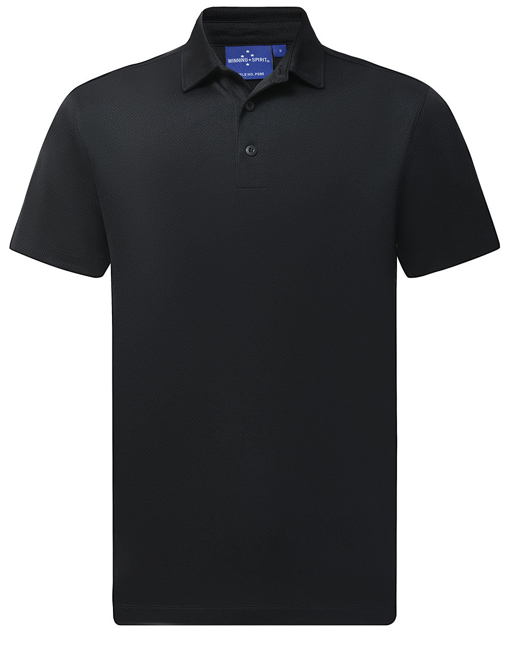 Men's Sustainable Jacquard Knit S/S Polo - Black