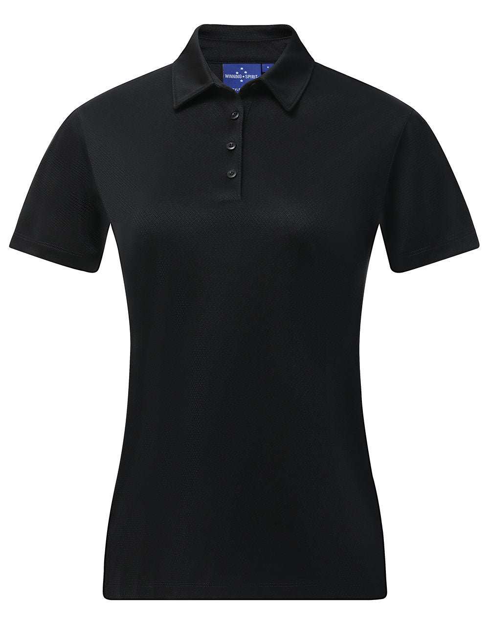 Ladies' Sustainable Jacquard Knit S/S Polo - Black